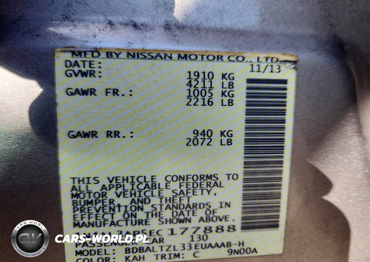 2014 Nissan Altima 2.5 Sv VIN:1N4AL3AP5EC177888 - 13
