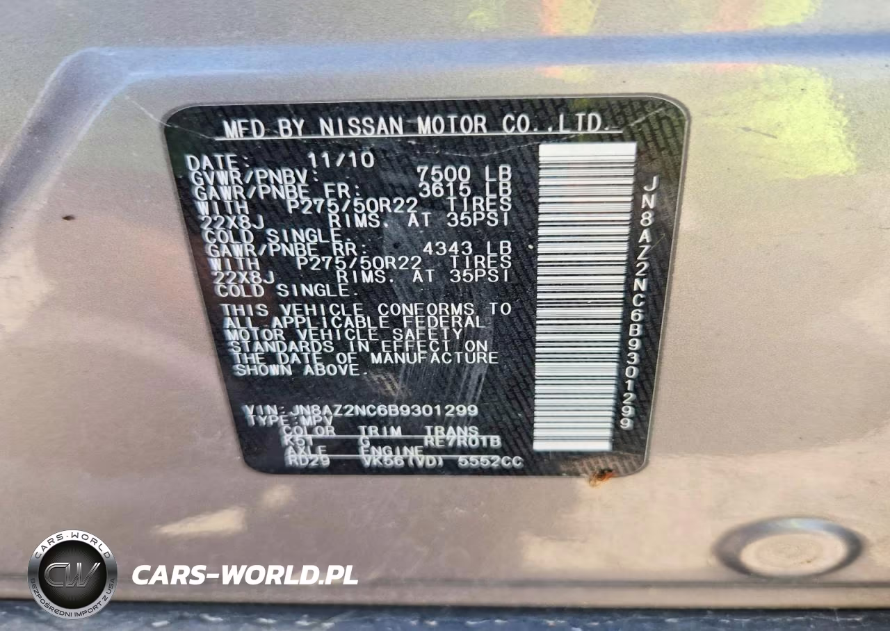 2011 Infiniti Qx56 Base VIN:JN8AZ2NC6B9301299 - 13