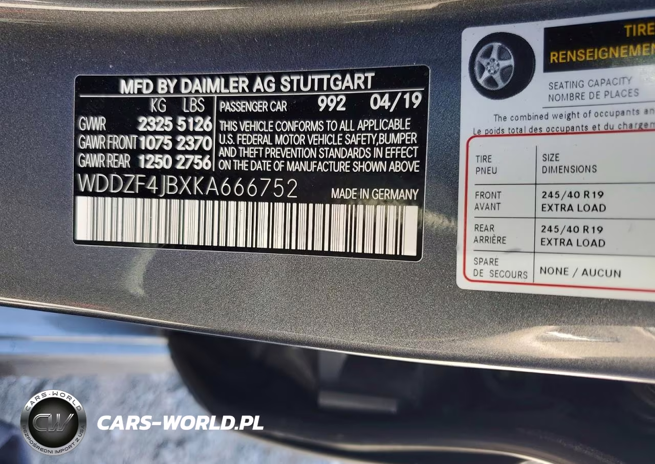 2019 Mercedes-Benz E 300 VIN:WDDZF4JBXKA666752 - 12