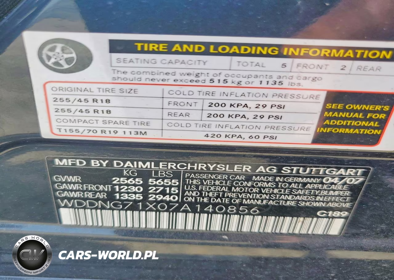 2007 Mercedes-Benz S 550 VIN:WDDNG71X07A140856 - 12