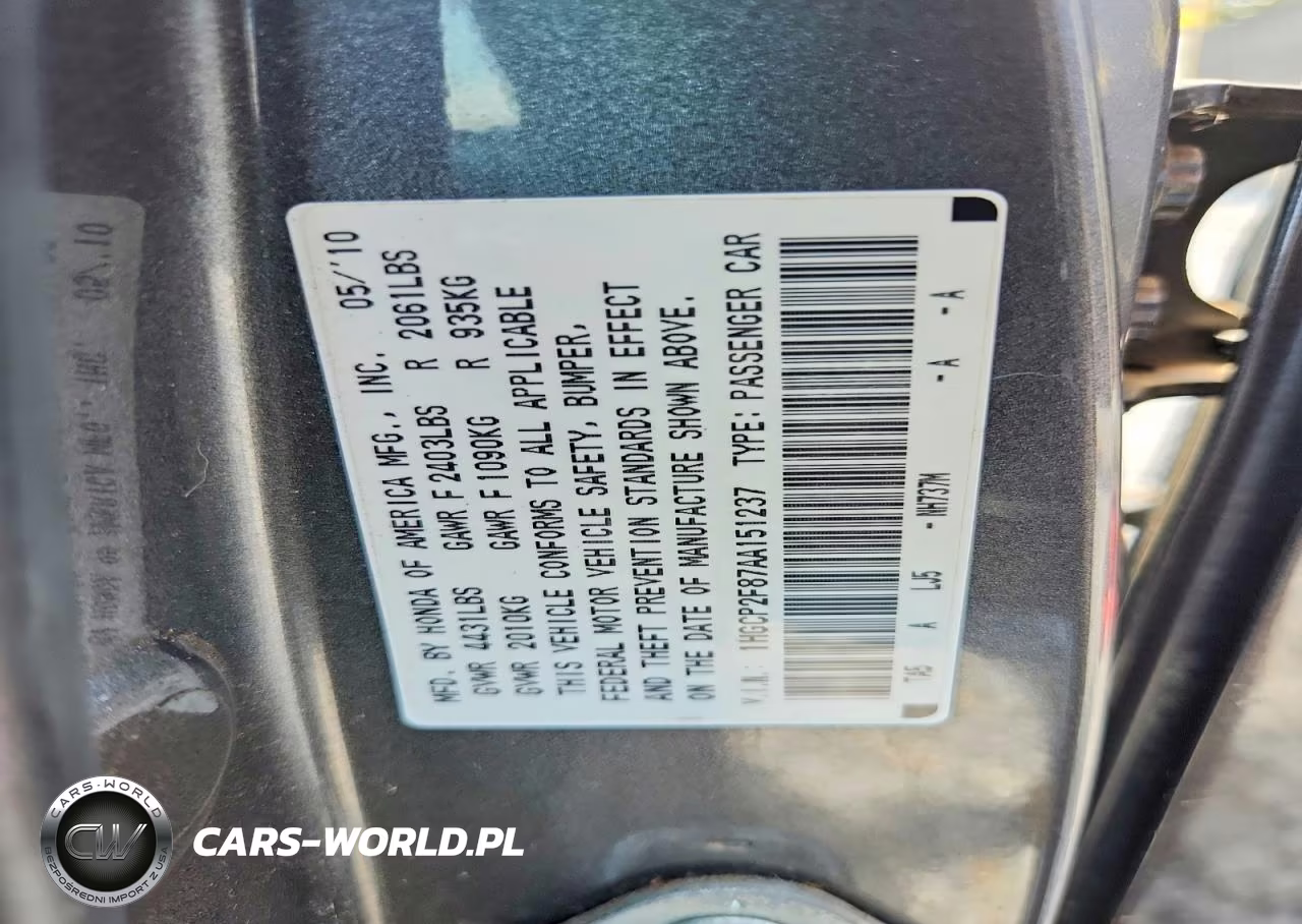 HONDA ACCORD SDN VIN:1HGCP2F87AA151237 - 12