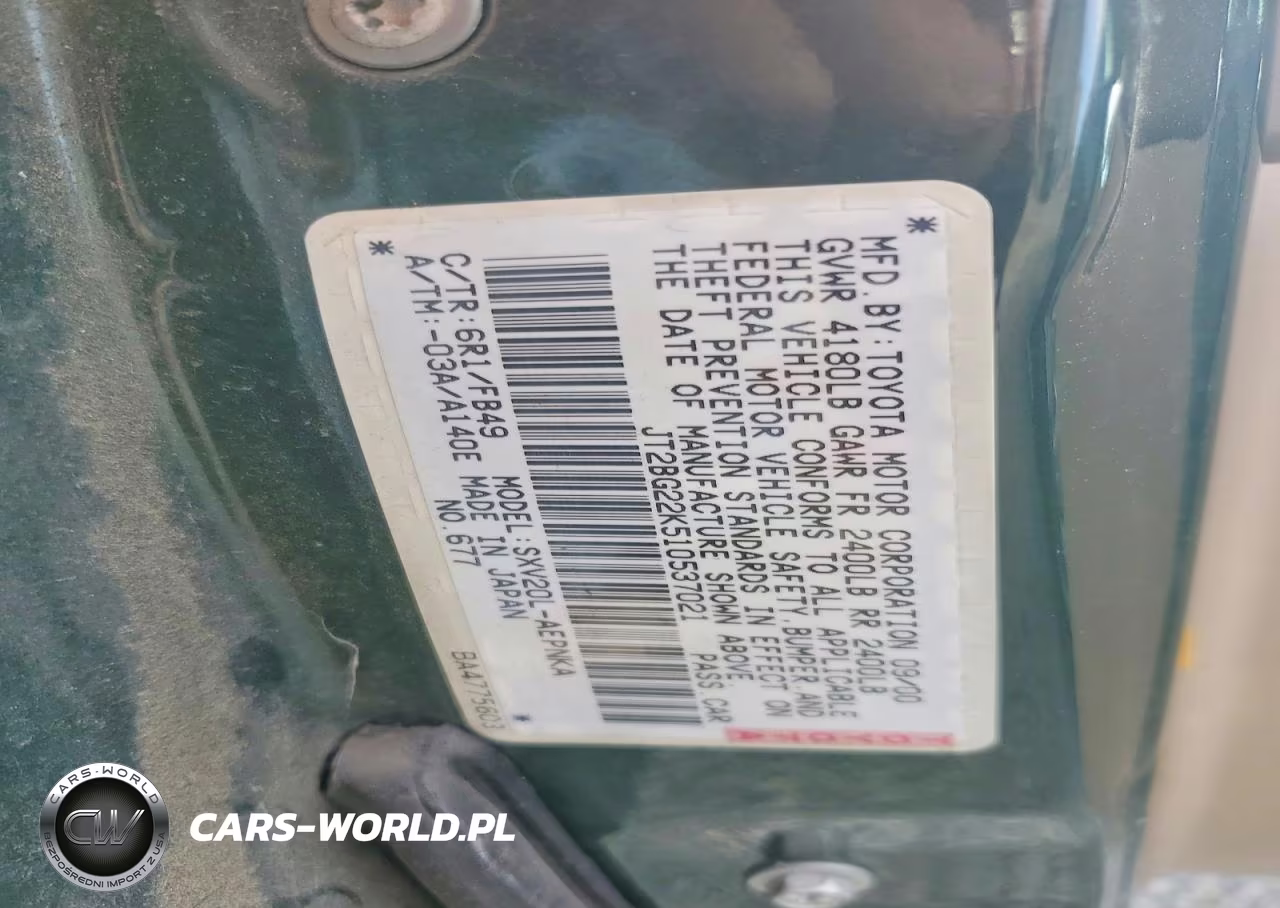 2001 Toyota Camry Le VIN:JT2BG22K510537021 - 12