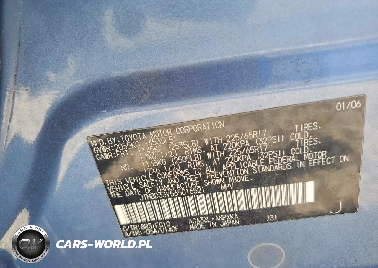 2006 Toyota Rav4 Base VIN:JTMBD33V565016521 - 13