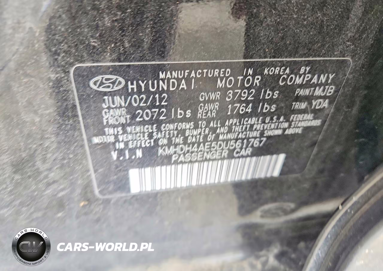2013 Hyundai Elantra Gls VIN:KMHDH4AE5DU561767 - 12