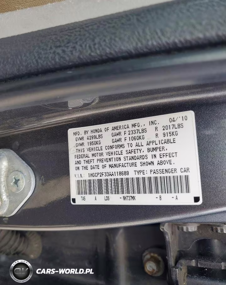 2010 Honda Accord Lx VIN:1HGCP2F33AA118689 - 13