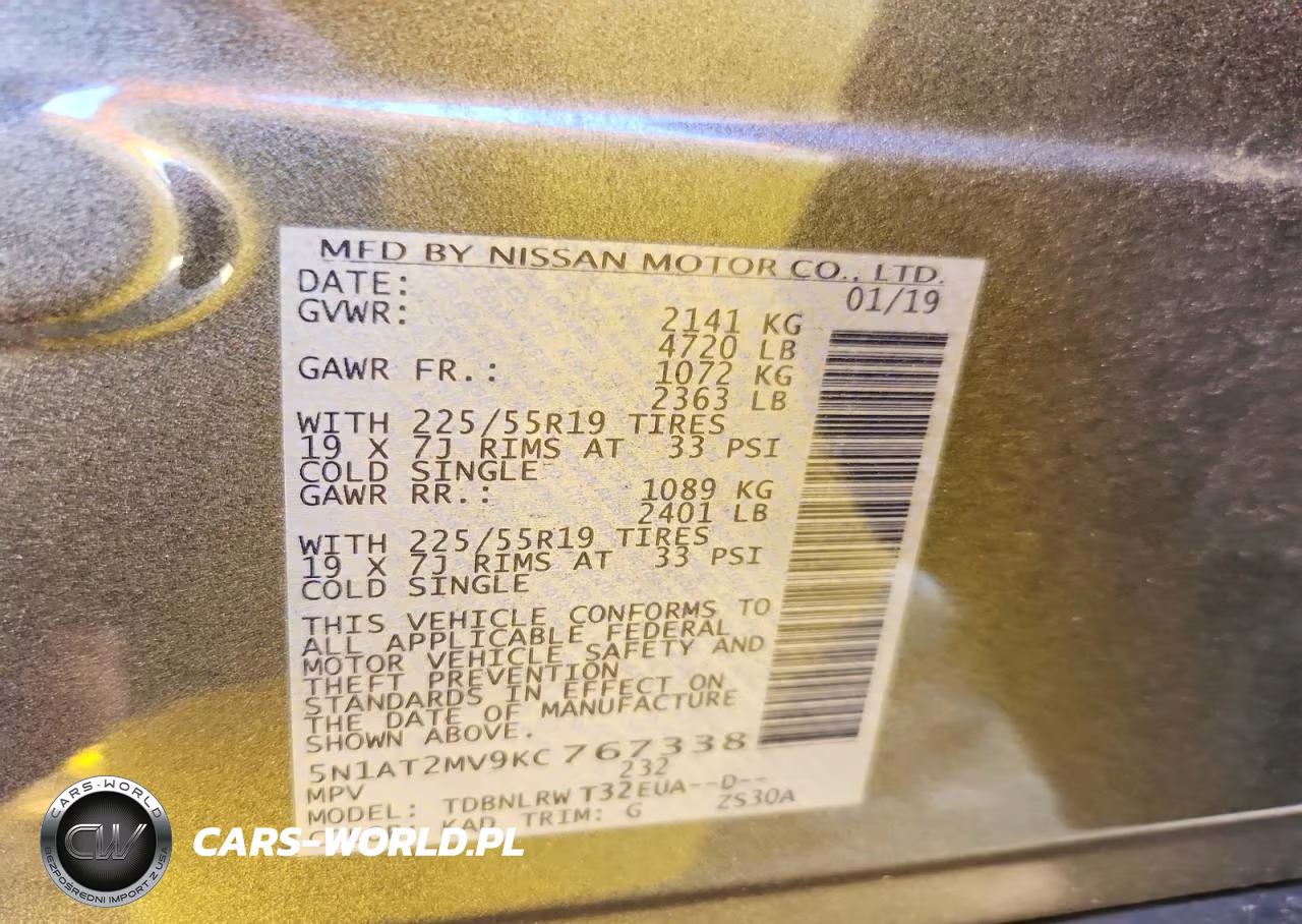 2019 Nissan Rogue Sl VIN:5N1AT2MV9KC767338 - 13