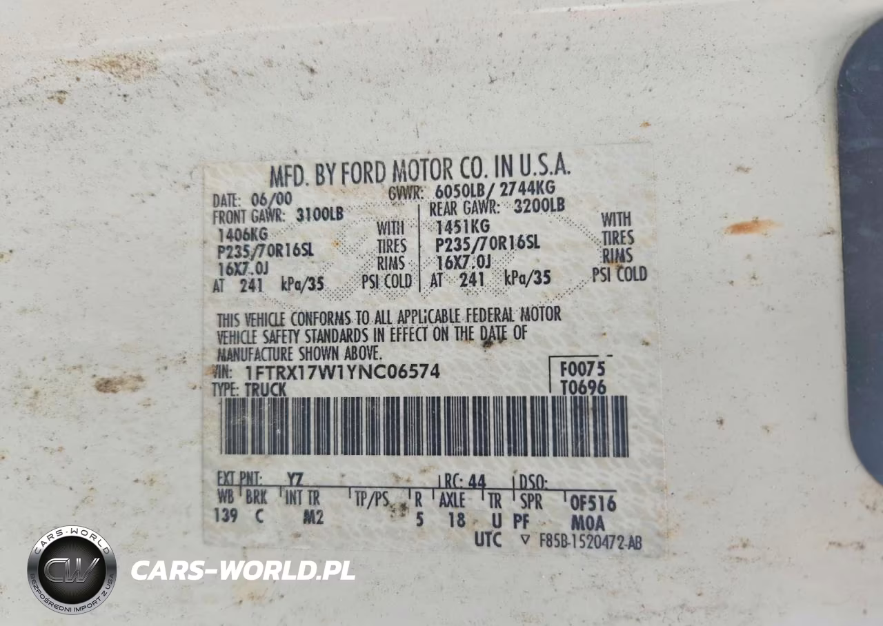 2000 Ford F150 VIN:1FTRX17W1YNC06574 - 12