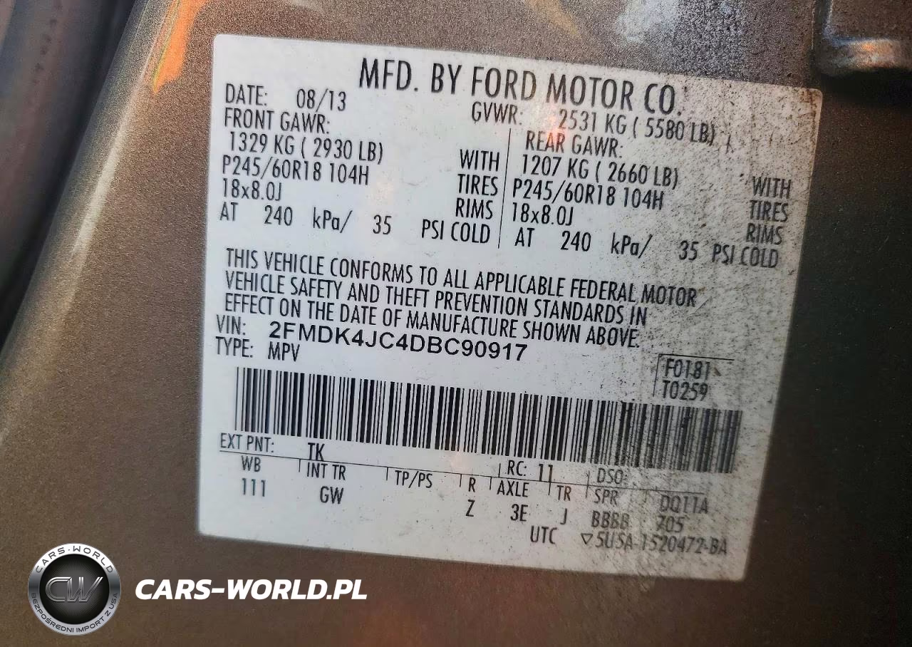 2013 Ford Edge Sel VIN:2FMDK4JC4DBC90917 - 13