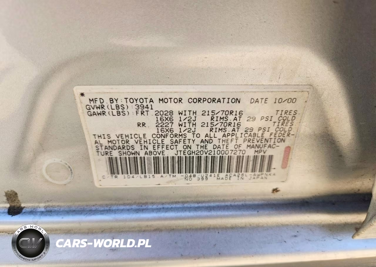 2001 Toyota Rav4 Base VIN:JTEGH20V210007270 - 13