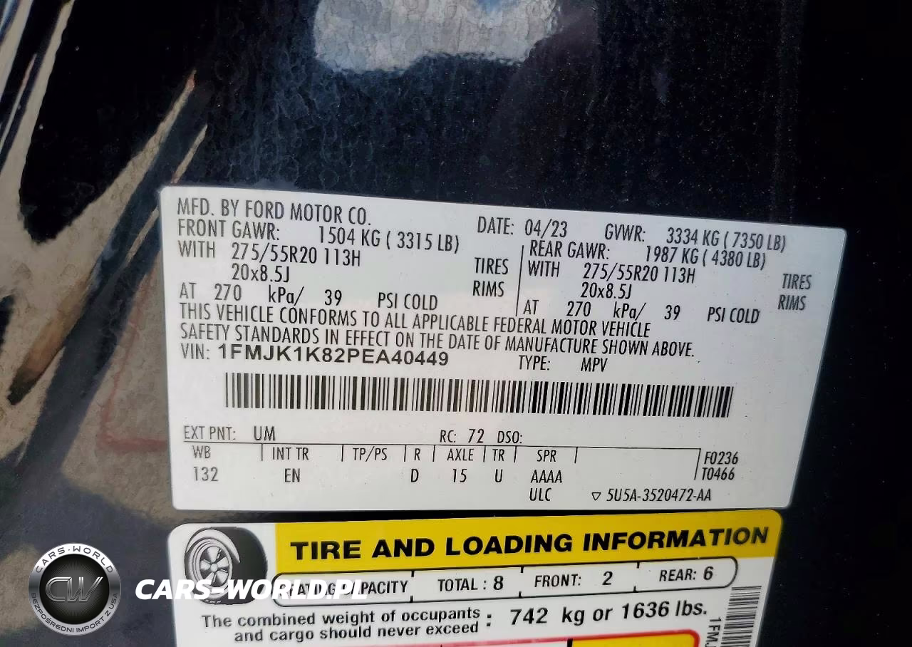 2023 Ford Expedition Max Limited VIN:1FMJK1K82PEA40449 - 14