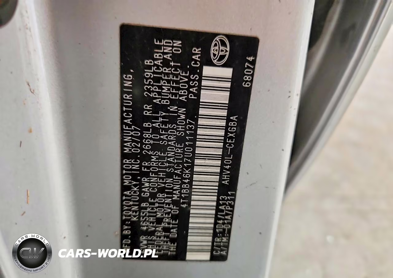2007 Toyota Camry Hybrid VIN:4T1BB46K17U011137 - 12