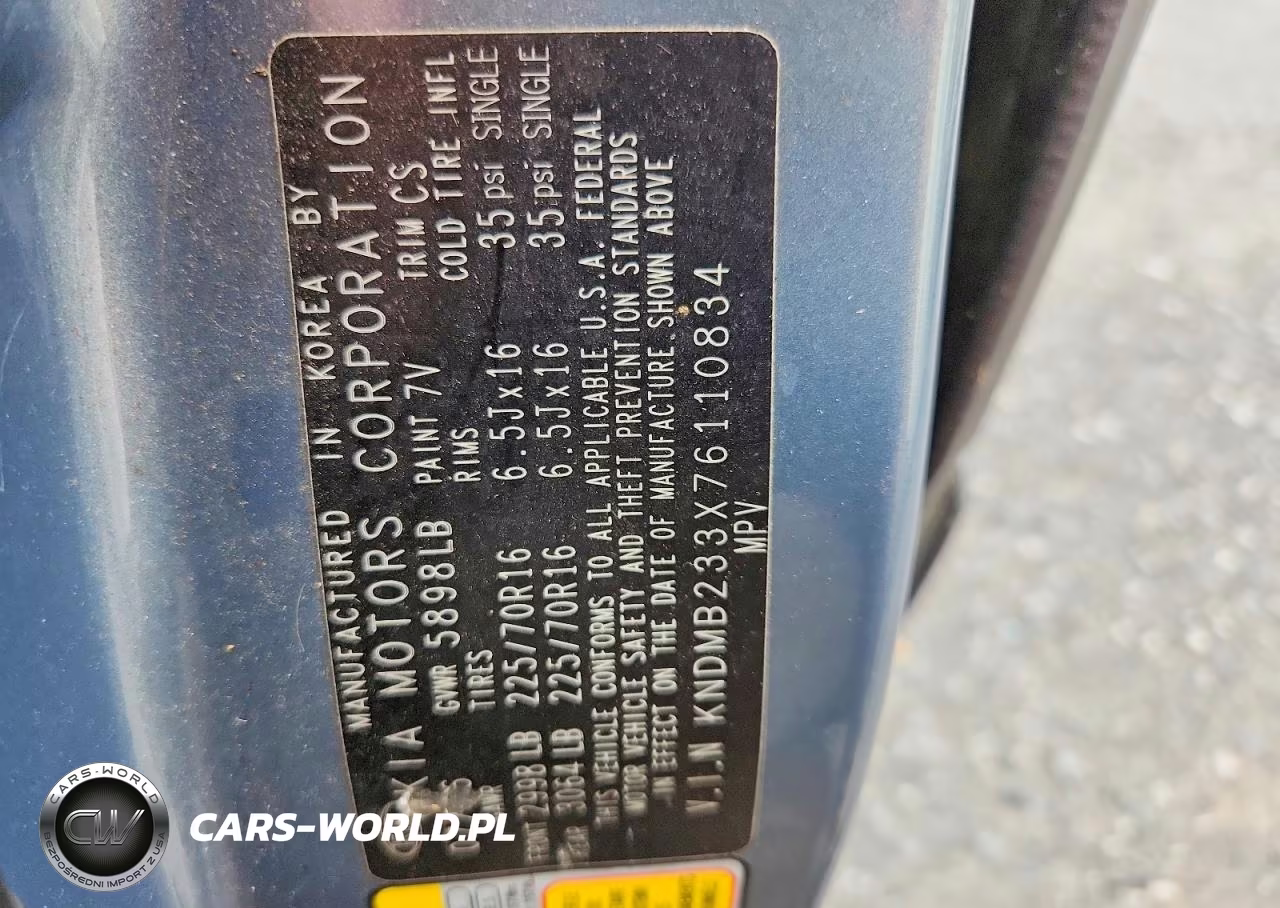 2007 Kia Sedona Base VIN:KNDMB233X76110834 - 13