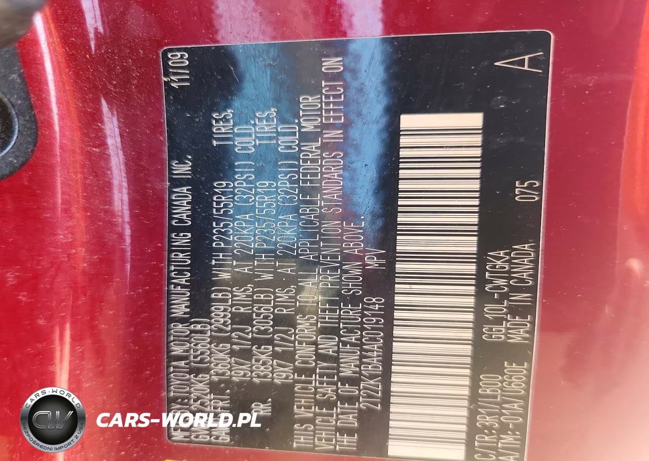 2010 Lexus Rx 350 VIN:2T2ZK1BA4AC019148 - 13