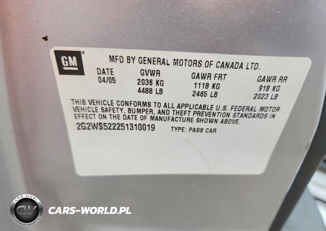 2005 Pontiac Grand Prix Gt VIN:2G2WS522251310019 - 12