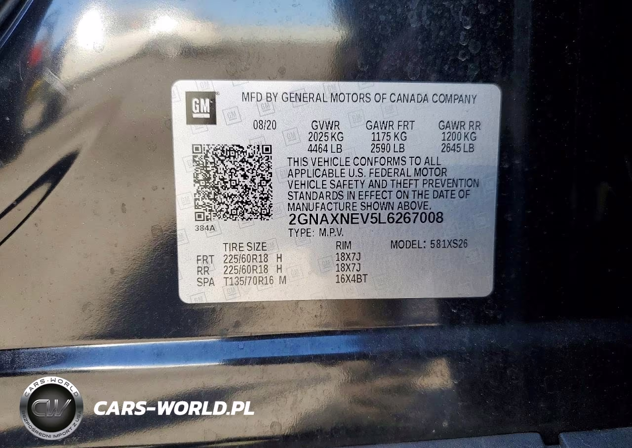 2020 Chevrolet Equinox Premier VIN:2GNAXNEV5L6267008 - 12