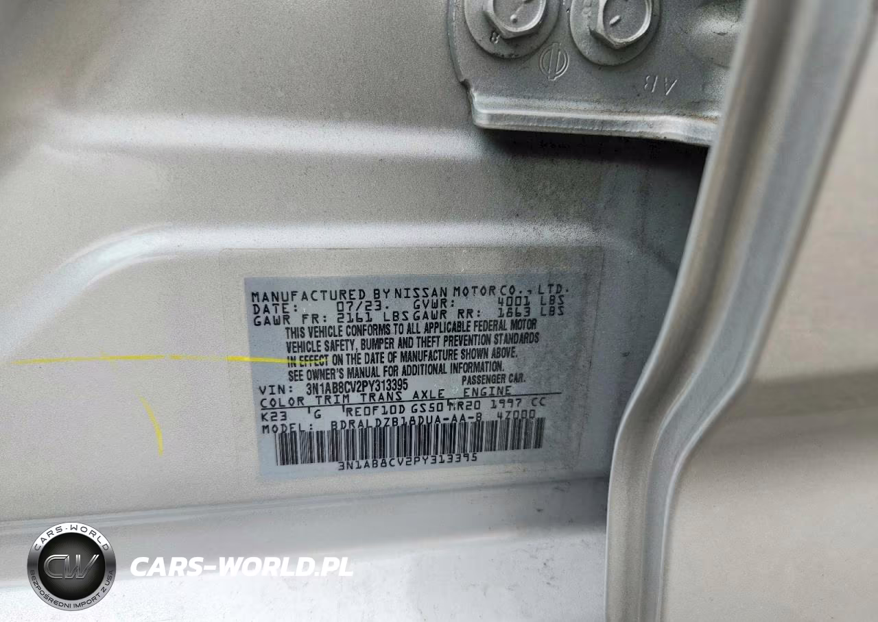 2023 Nissan Sentra Sv VIN:3N1AB8CV2PY313395 - 12
