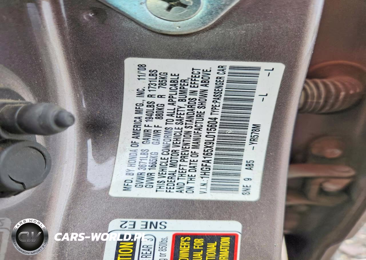 2009 Honda Civic Lx VIN:1HGFA165X9L015604 - 12