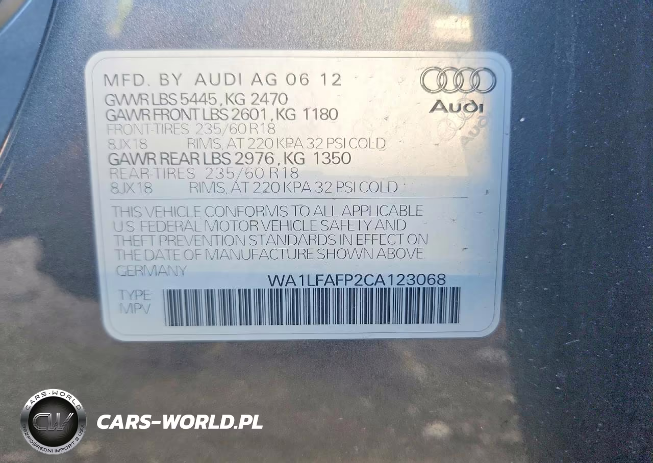 2012 Audi Q5 Premium Plus VIN:WA1LFAFP2CA123068 - 14