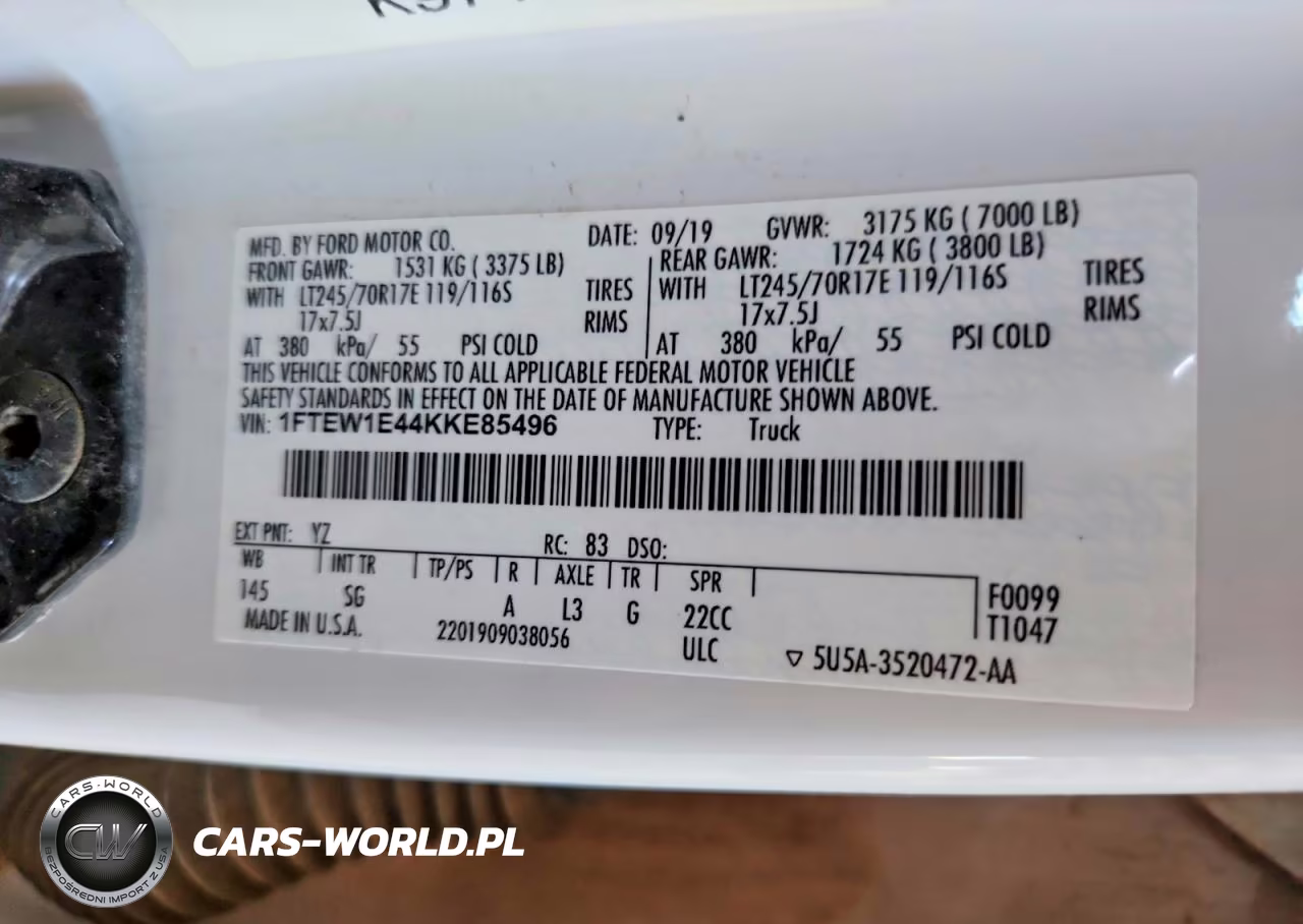 2019 Ford F150 Supercrew VIN:1FTEW1E44KKE85496 - 12
