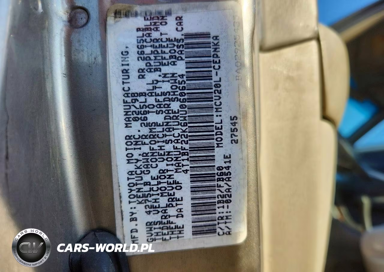 1998 Toyota Camry Le V6 VIN:4T1BF22K6WU060654 - 12