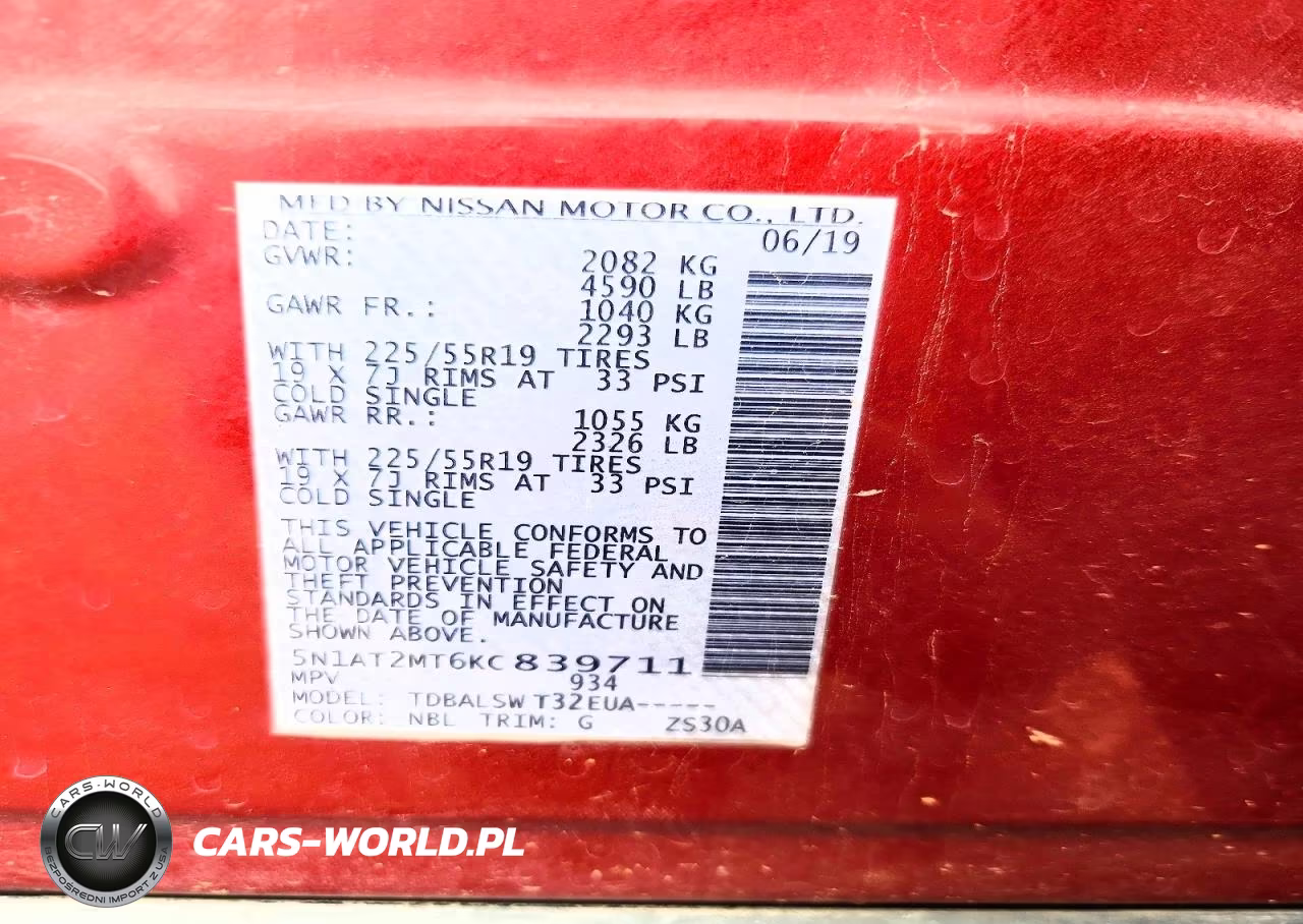 2019 Nissan Rogue Sl VIN:5N1AT2MT6KC839711 - 13