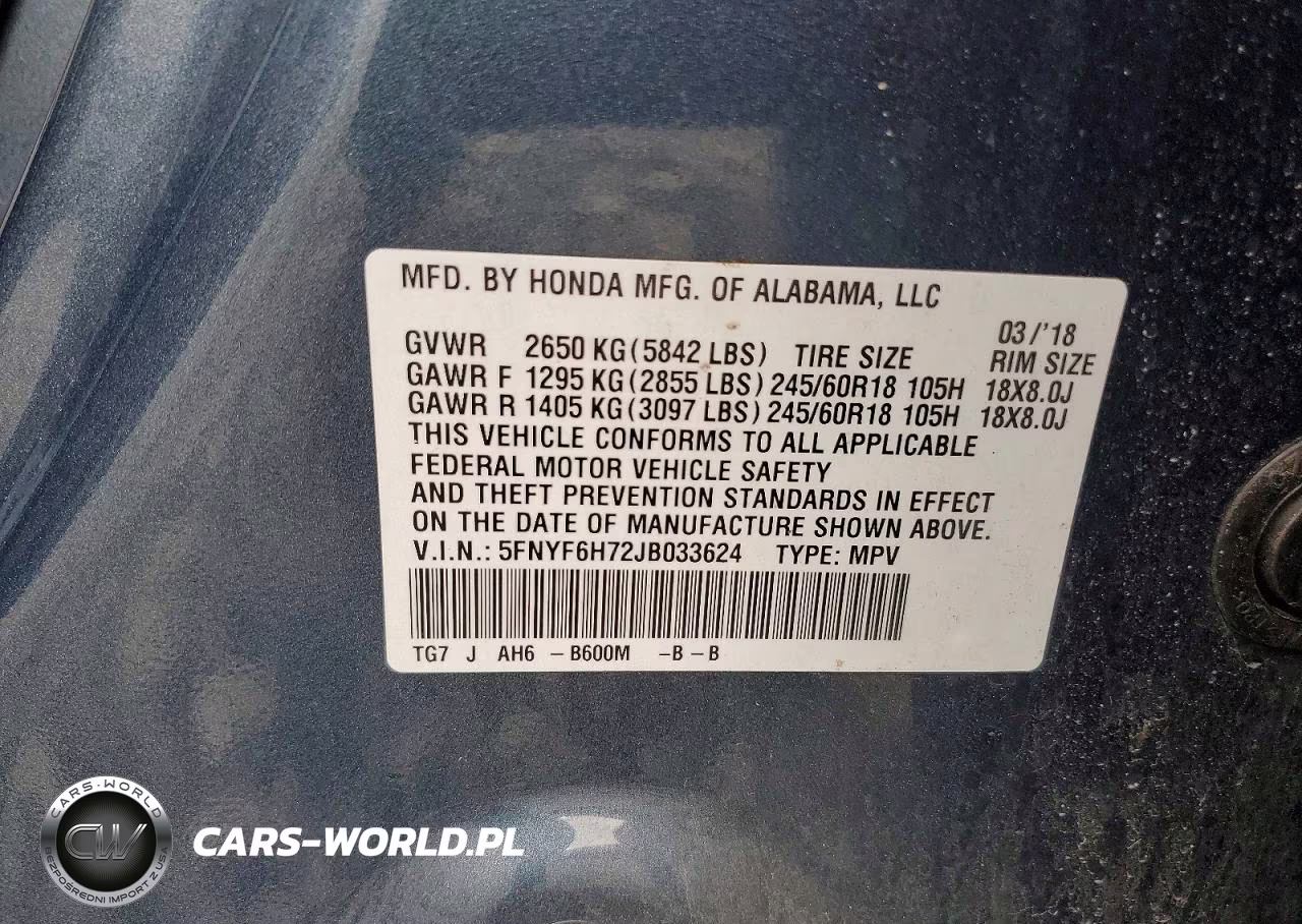 2018 Honda Pilot Exln VIN:5FNYF6H72JB033624 - 13