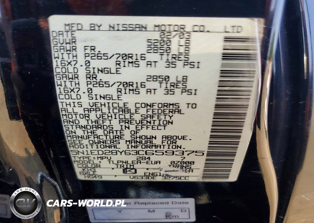 2003 Nissan Xterra Xe-V6 VIN:5N1ED28Y63C659375 - 14