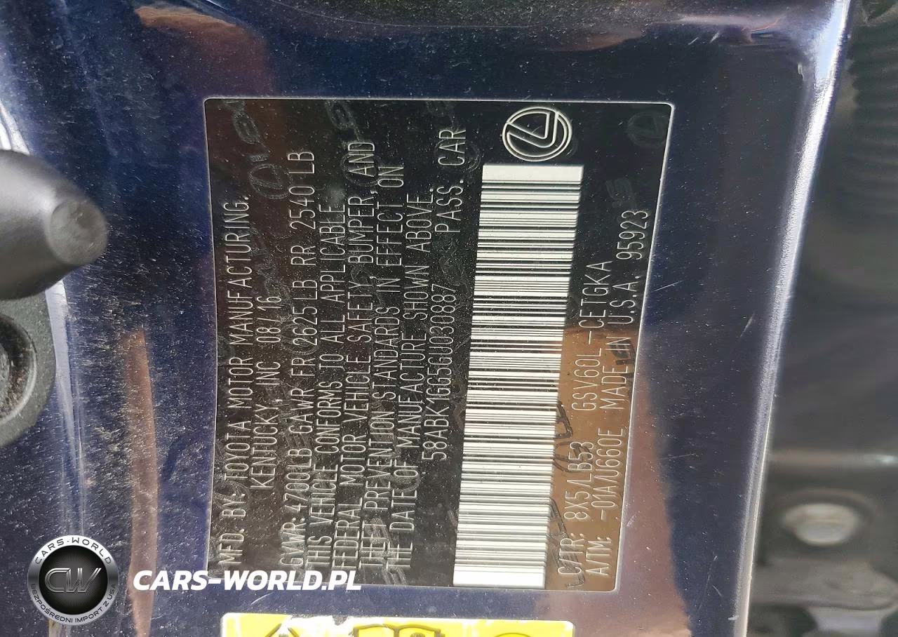 2016 Lexus Es 350 VIN:58ABK1GG5GU030887 - 12