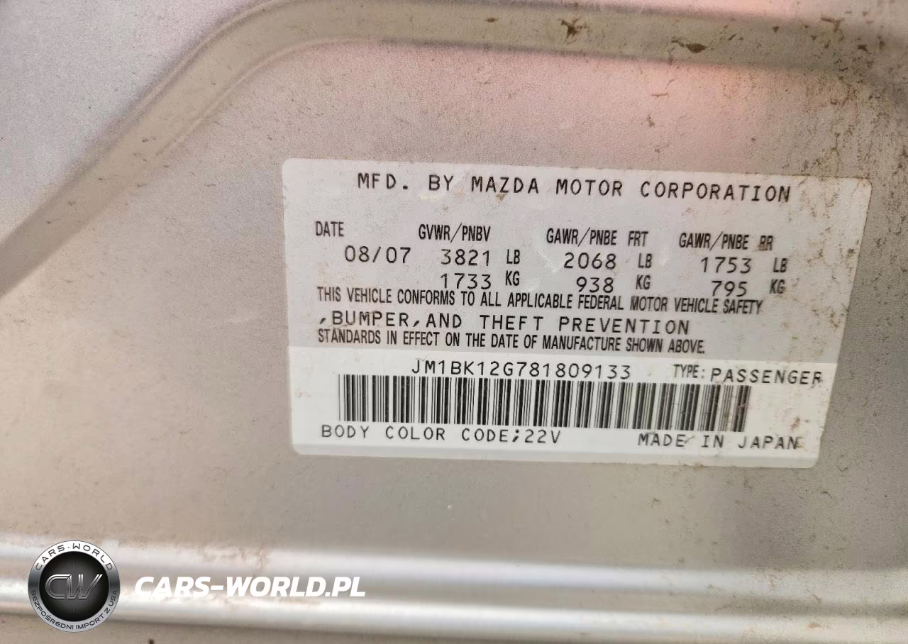 2008 Mazda 3 I VIN:JM1BK12G781809133 - 12
