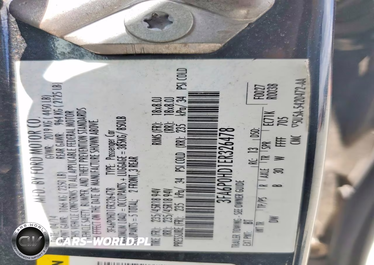 2014 Ford Fusion Se VIN:3FA6P0HD1ER326478 - 12