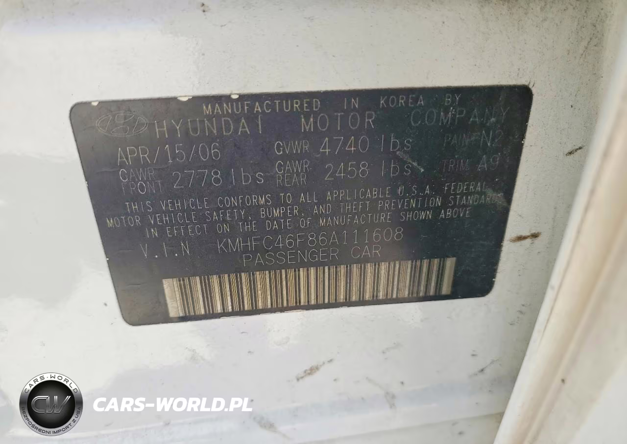 2006 Hyundai Azera Se VIN:KMHFC46F86A111608 - 12