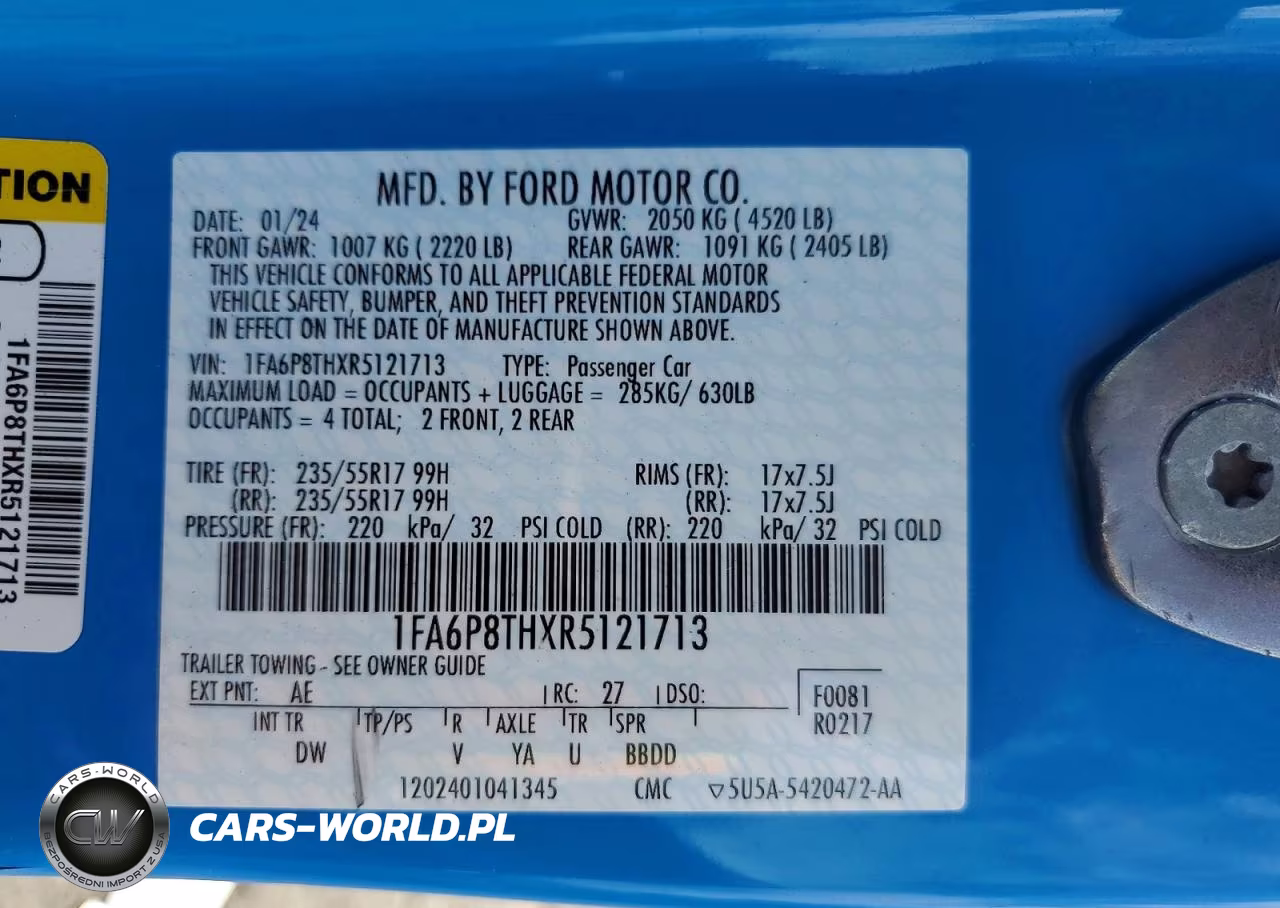 2024 Ford Mustang VIN:1FA6P8THXR5121713 - 12