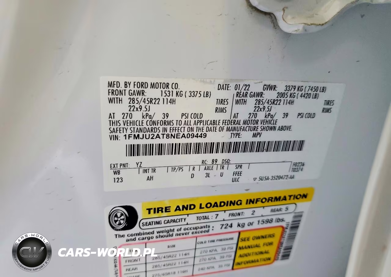 2022 Ford Expedition Limited VIN:1FMJU2AT8NEA09449 - 14