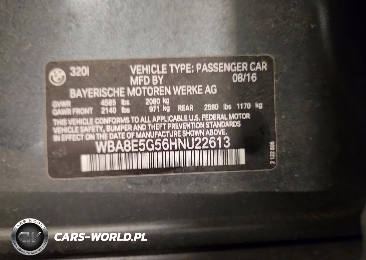2017 BMW 320 Xi VIN:WBA8E5G56HNU22613 - 12
