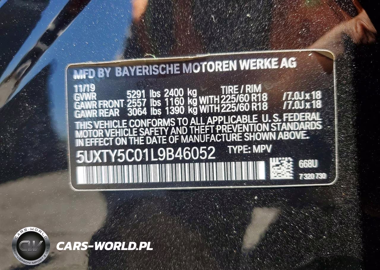 2020 BMW X3 xDrive30I VIN:5UXTY5C01L9B46052 - 13