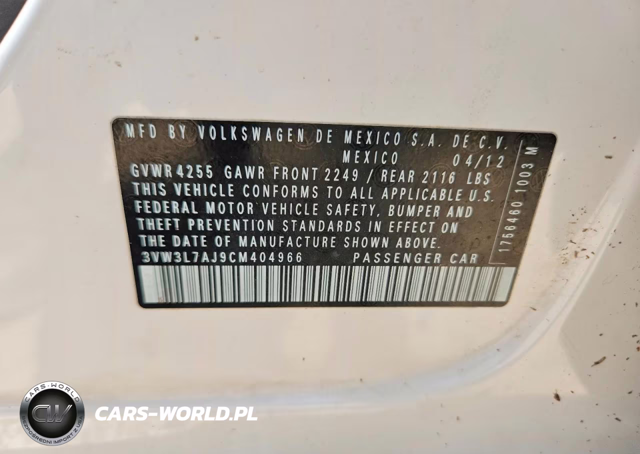 2012 Volkswagen Jetta Tdi VIN:3VW3L7AJ9CM404966 - 12