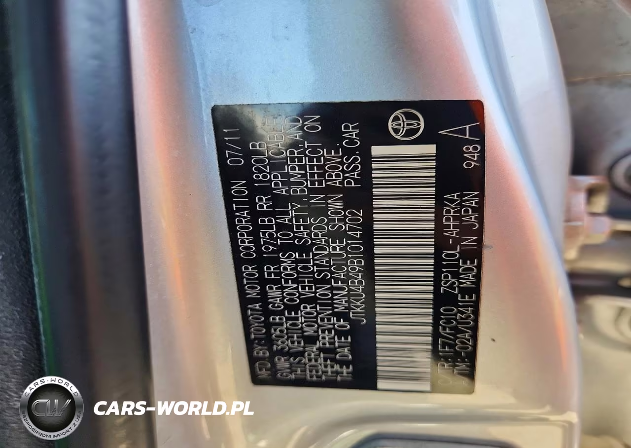2011 Scion Xd Base VIN:JTKKU4B49B1014702 - 12