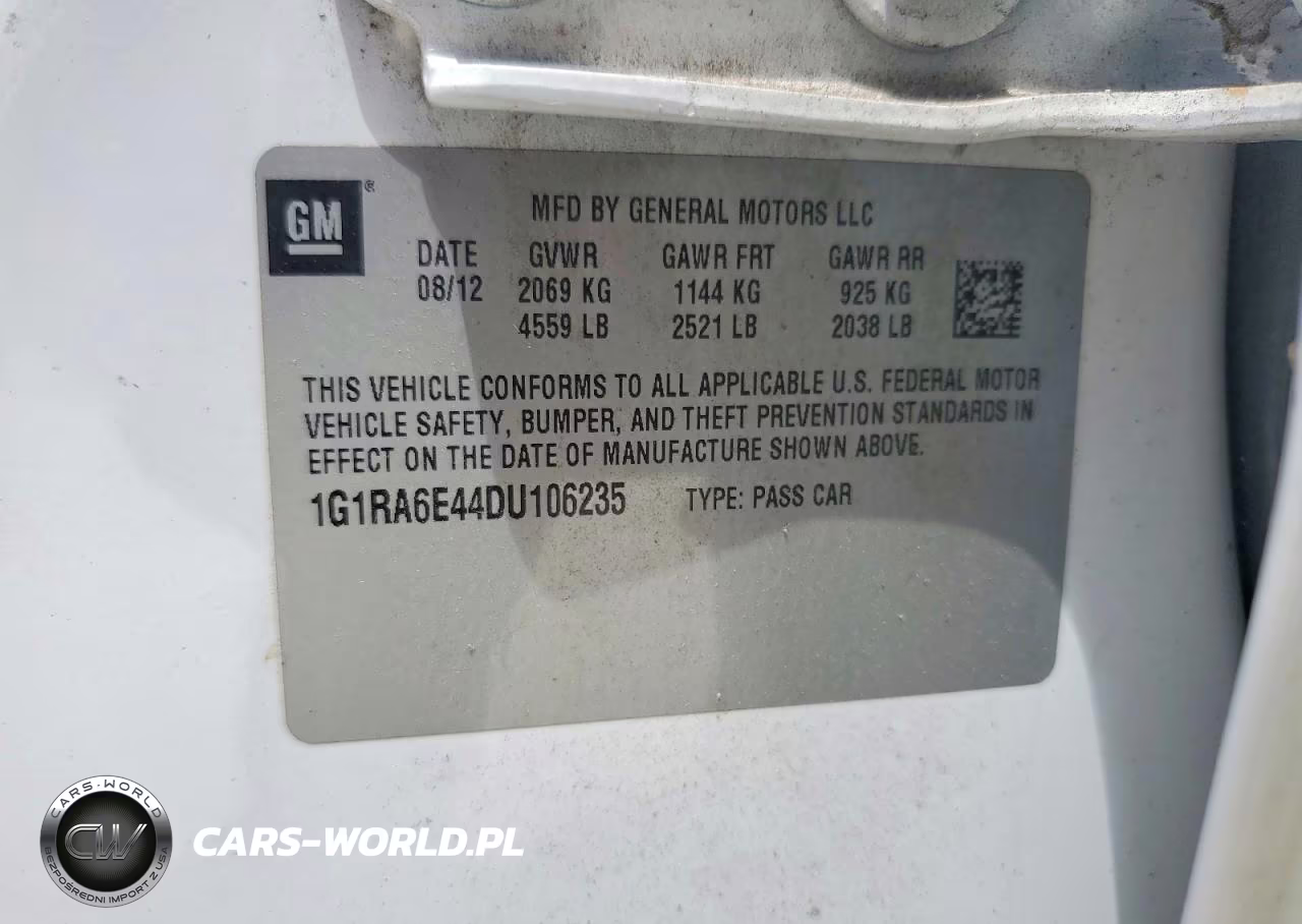 2013 Chevrolet Volt VIN:1G1RA6E44DU106235 - 12