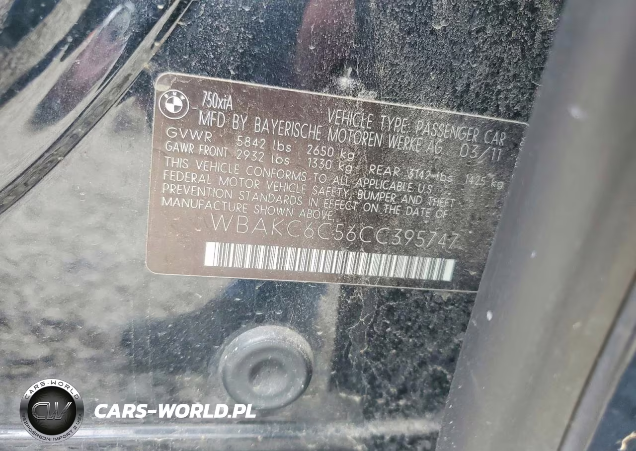 2012 BMW 750 Xi VIN:WBAKC6C56CC395747 - 13