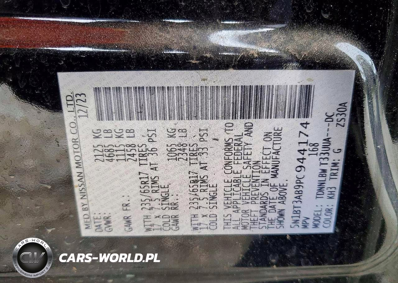 2023 Nissan Rogue S VIN:5N1BT3AB9PC944174 - 14