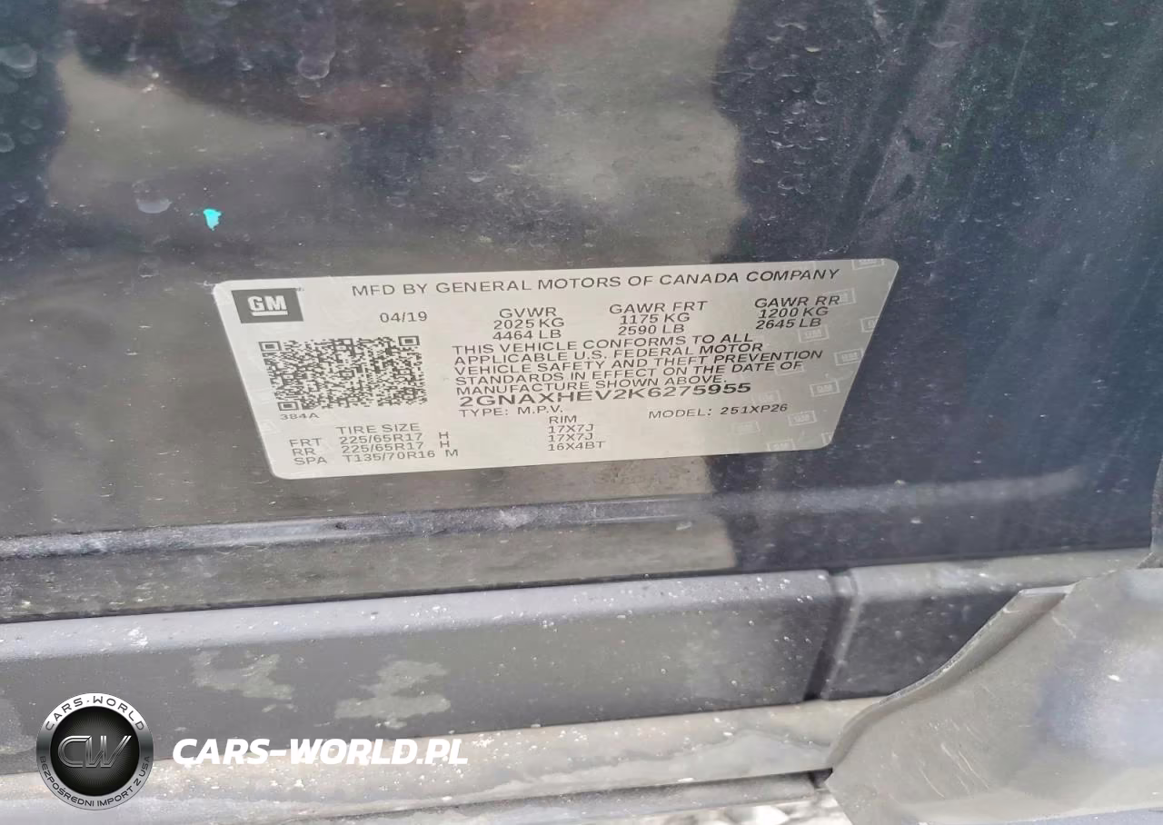 2019 Chevrolet Equinox Ls VIN:2GNAXHEV2K6275955 - 13