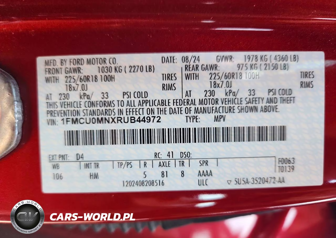 2024 Ford Escape St Line VIN:1FMCU0MNXRUB44972 - 13