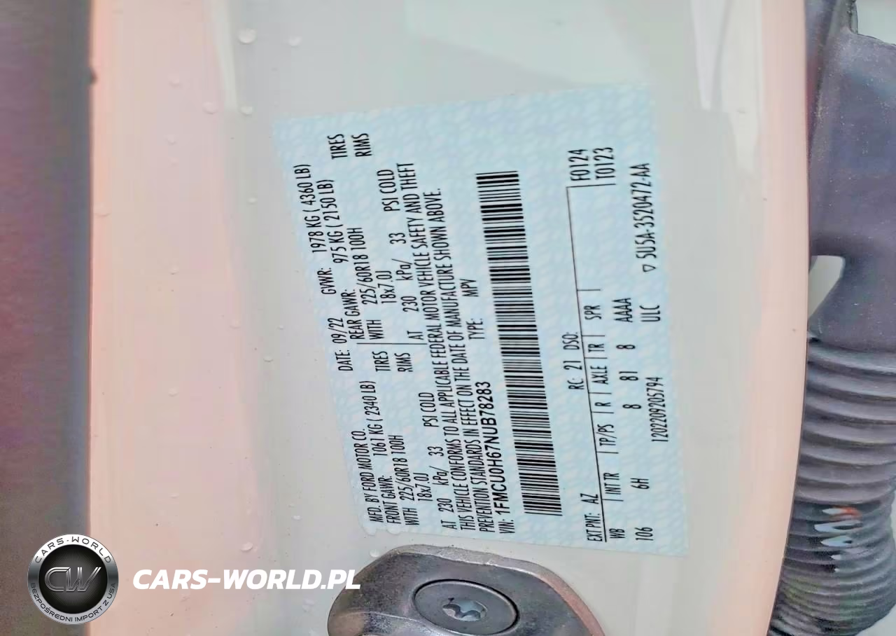 2022 Ford Escape Sel VIN:1FMCU0H67NUB78283 - 13