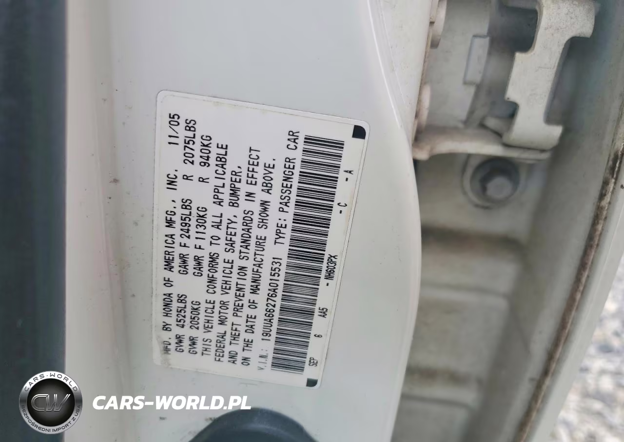 2006 Acura 3.2Tl Type-S VIN:19UUA66276A015531 - 12