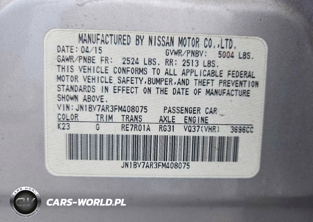 2015 Infiniti Q50 Premium VIN:JN1BV7AR3FM408075 - 12
