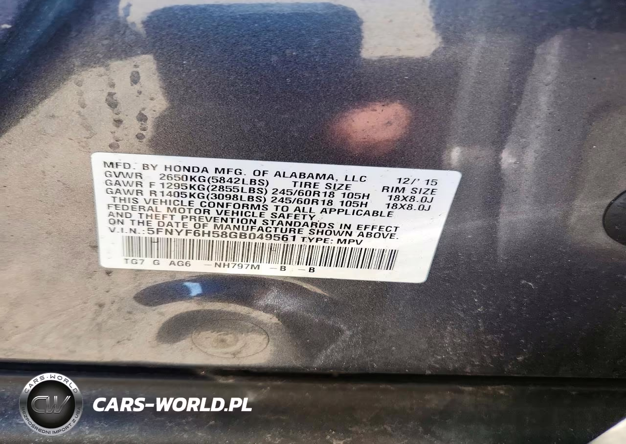 2016 Honda Pilot Exl VIN:5FNYF6H58GB049561 - 14