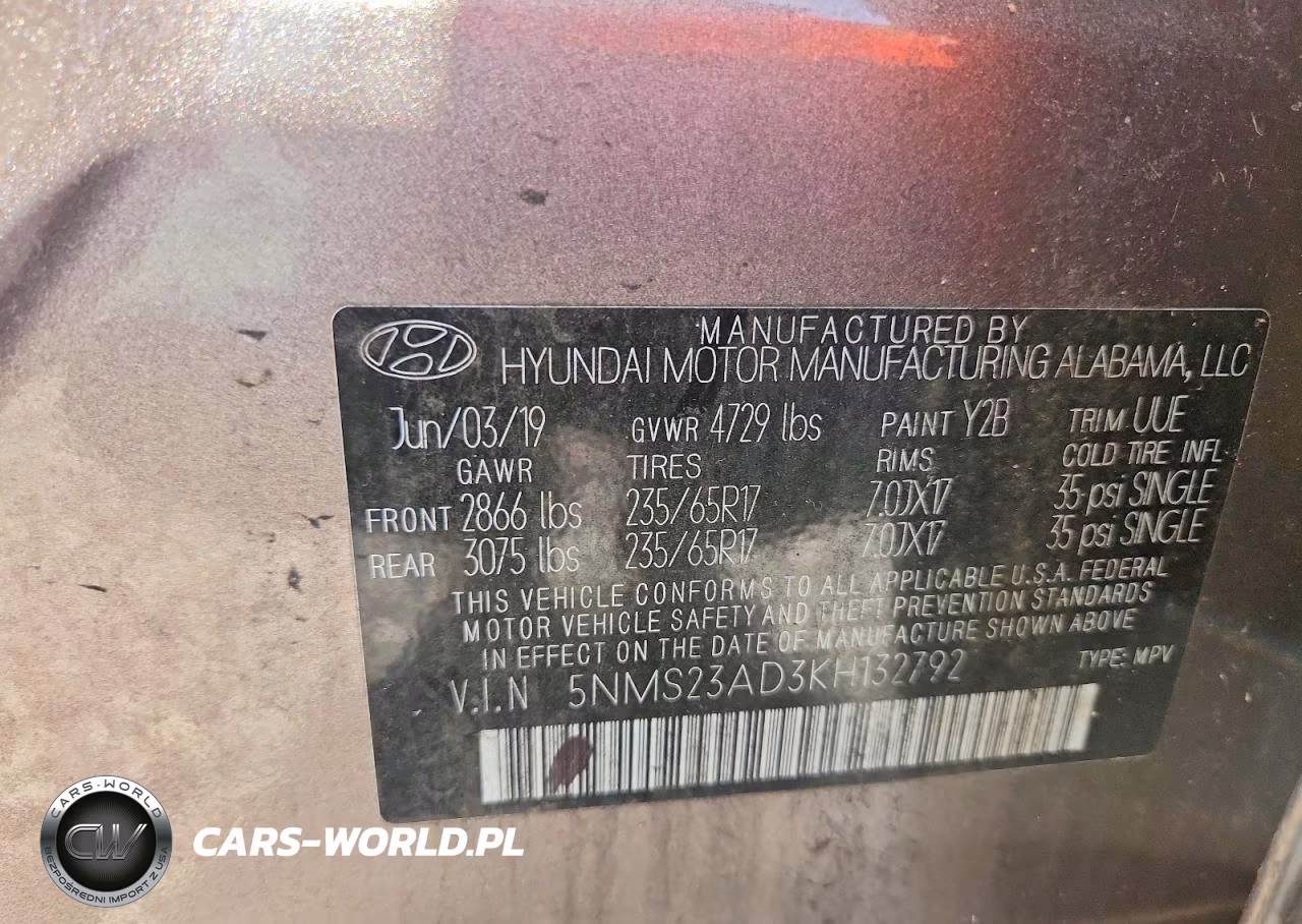 2019 Hyundai Santa Fe Se VIN:5NMS23AD3KH132792 - 13