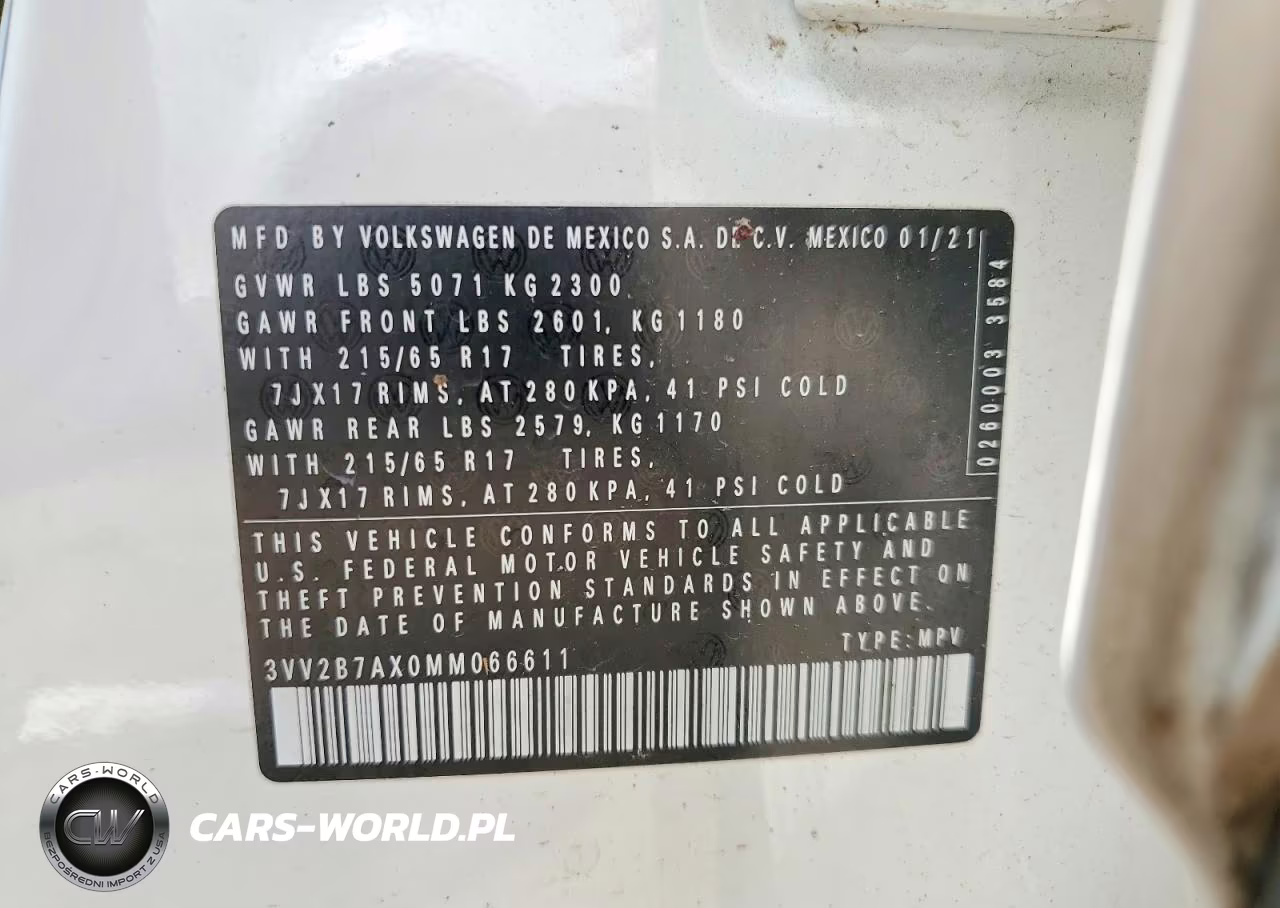 2021 Volkswagen Tiguan Se VIN:3VV2B7AX0MM066611 - 13