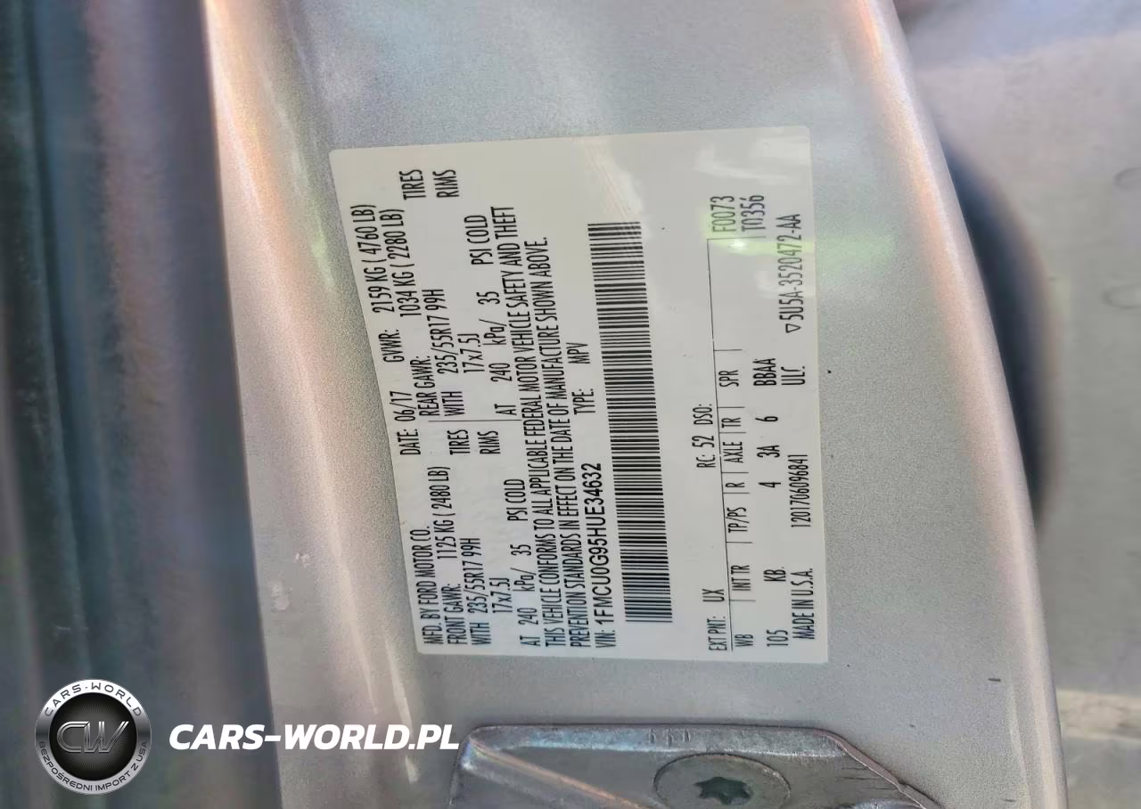 2017 Ford Escape Se VIN:1FMCU0G95HUE34632 - 12