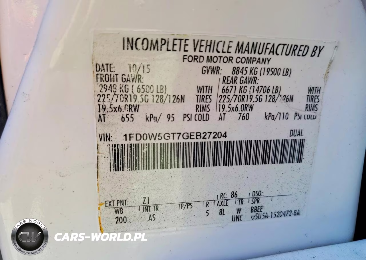 2016 Ford F550 Super Duty Dump Truck VIN:1FD0W5GT7GEB27204 - 12